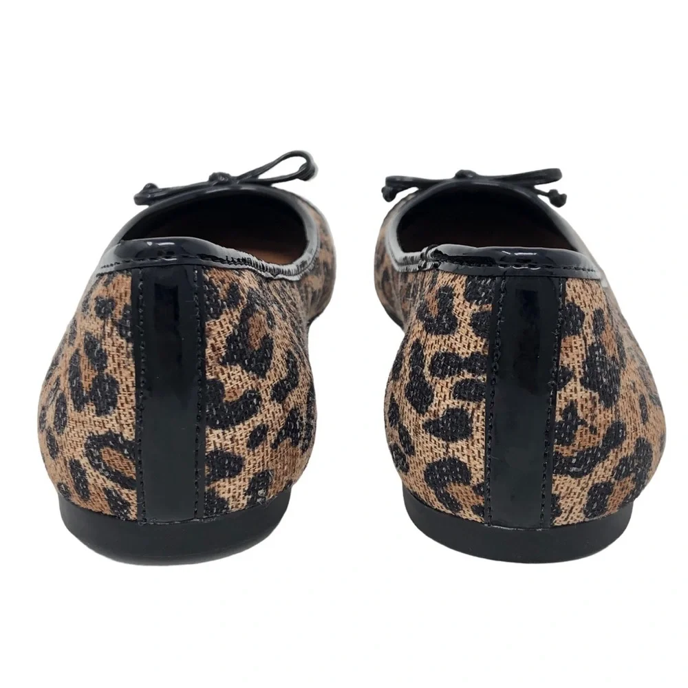 Arezzo Leopard Print Cap‎ Toe Ballet Flat
